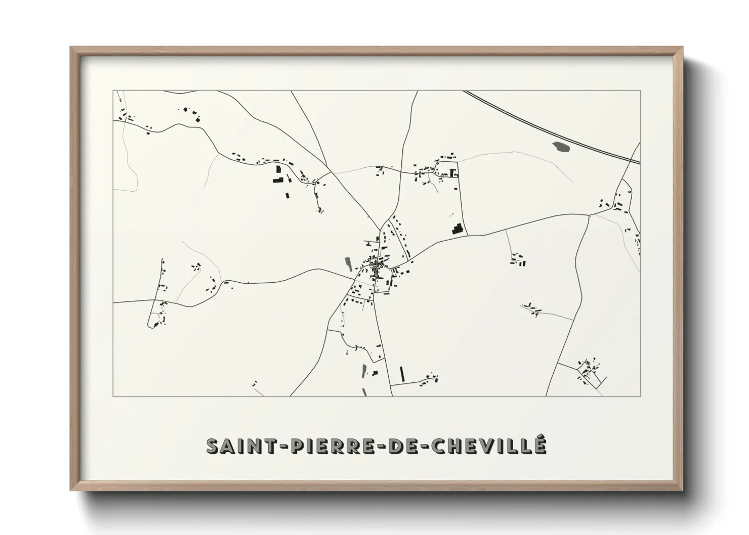 Une affiche de carte sur Saint-Pierre-de-Chevillé