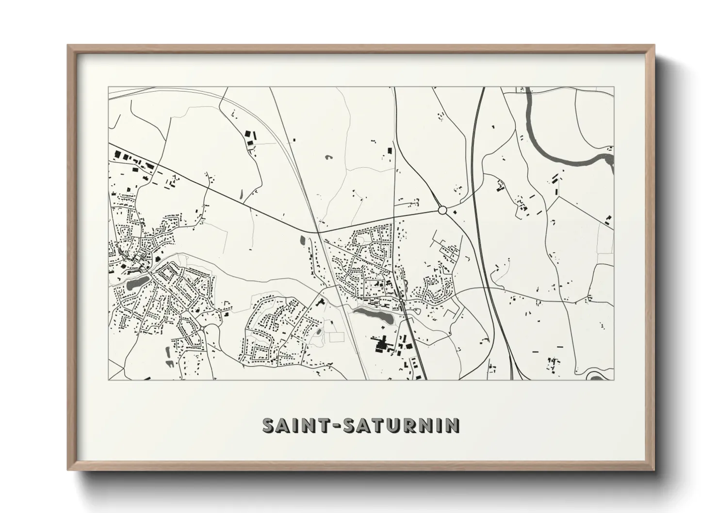 Une affiche de carte sur Saint-Saturnin