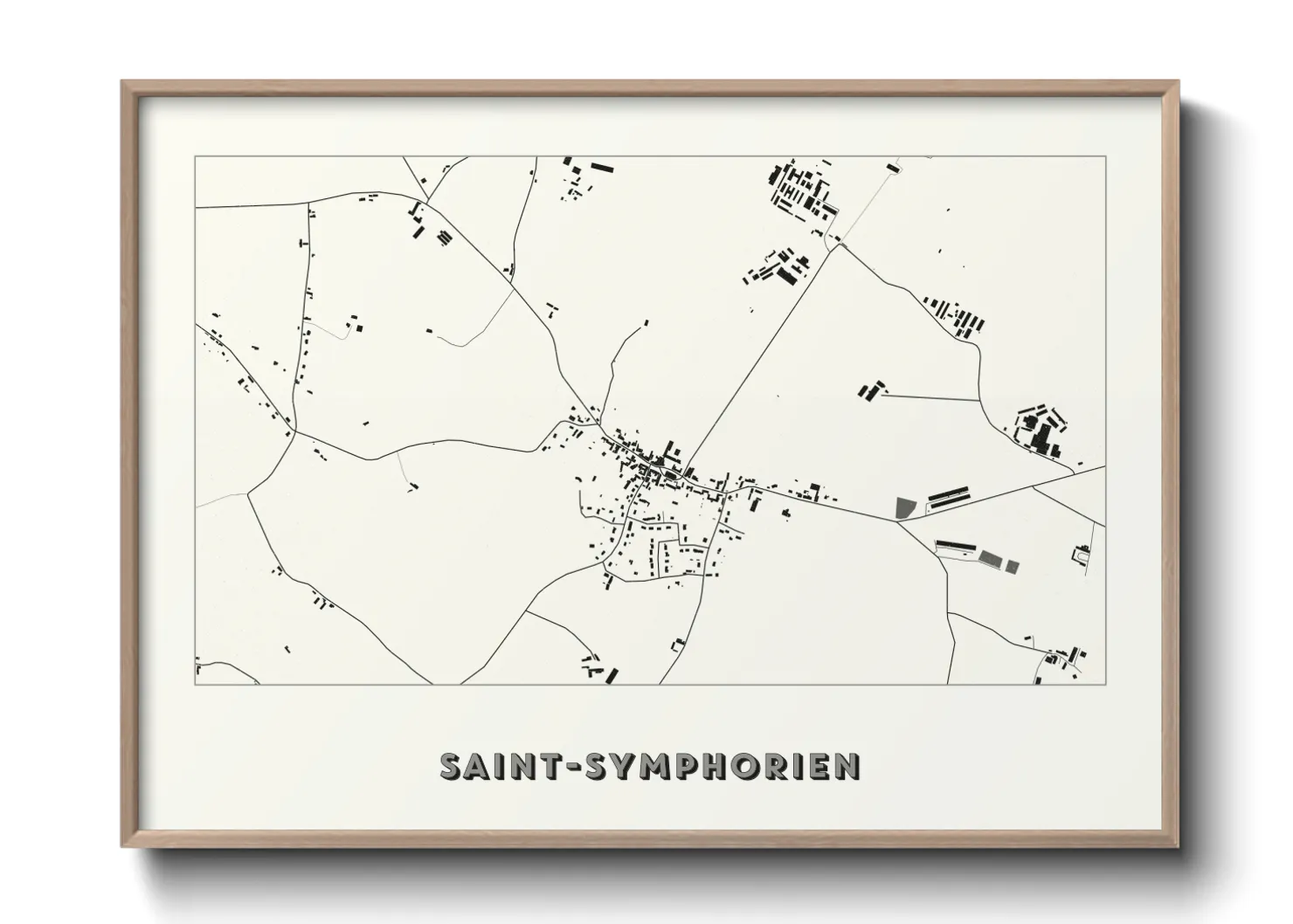Une affiche de carte sur Saint-Symphorien