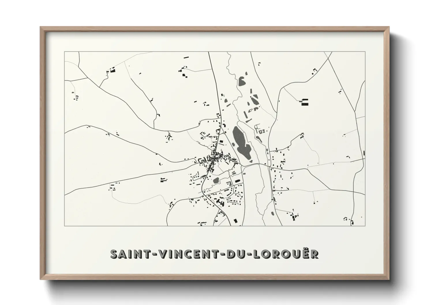 Une affiche de carte sur Saint-Vincent-du-Lorouër