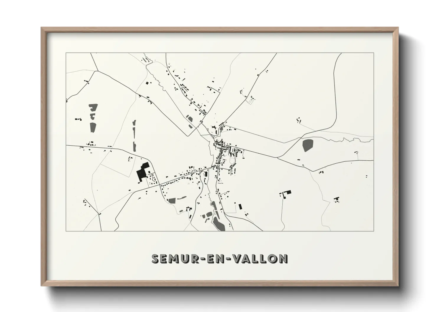 Une affiche de carte sur Semur-en-Vallon