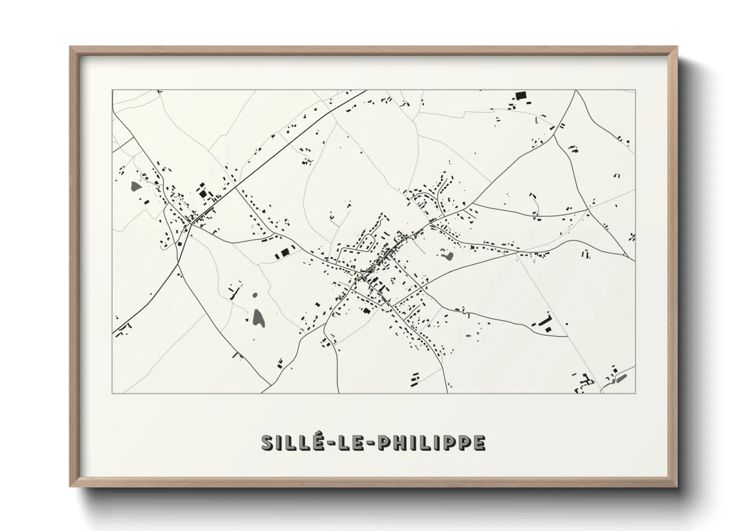 Une affiche de carte sur Sillé-le-Philippe