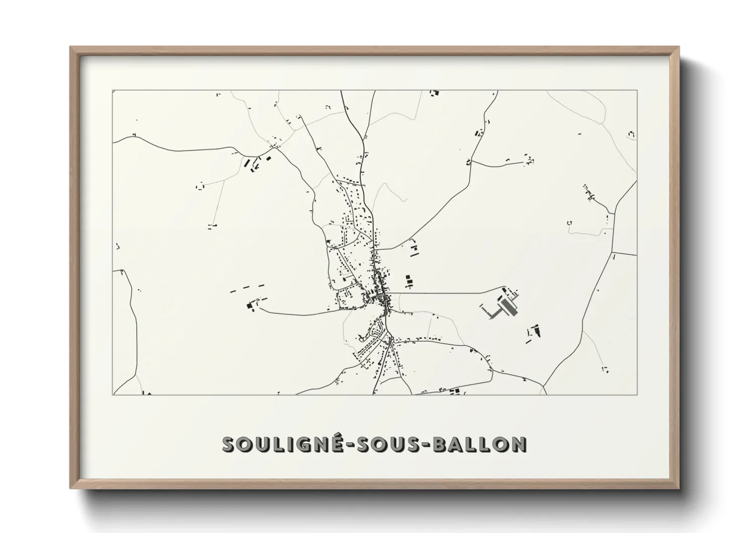 Une affiche de carte sur Souligné-sous-Ballon