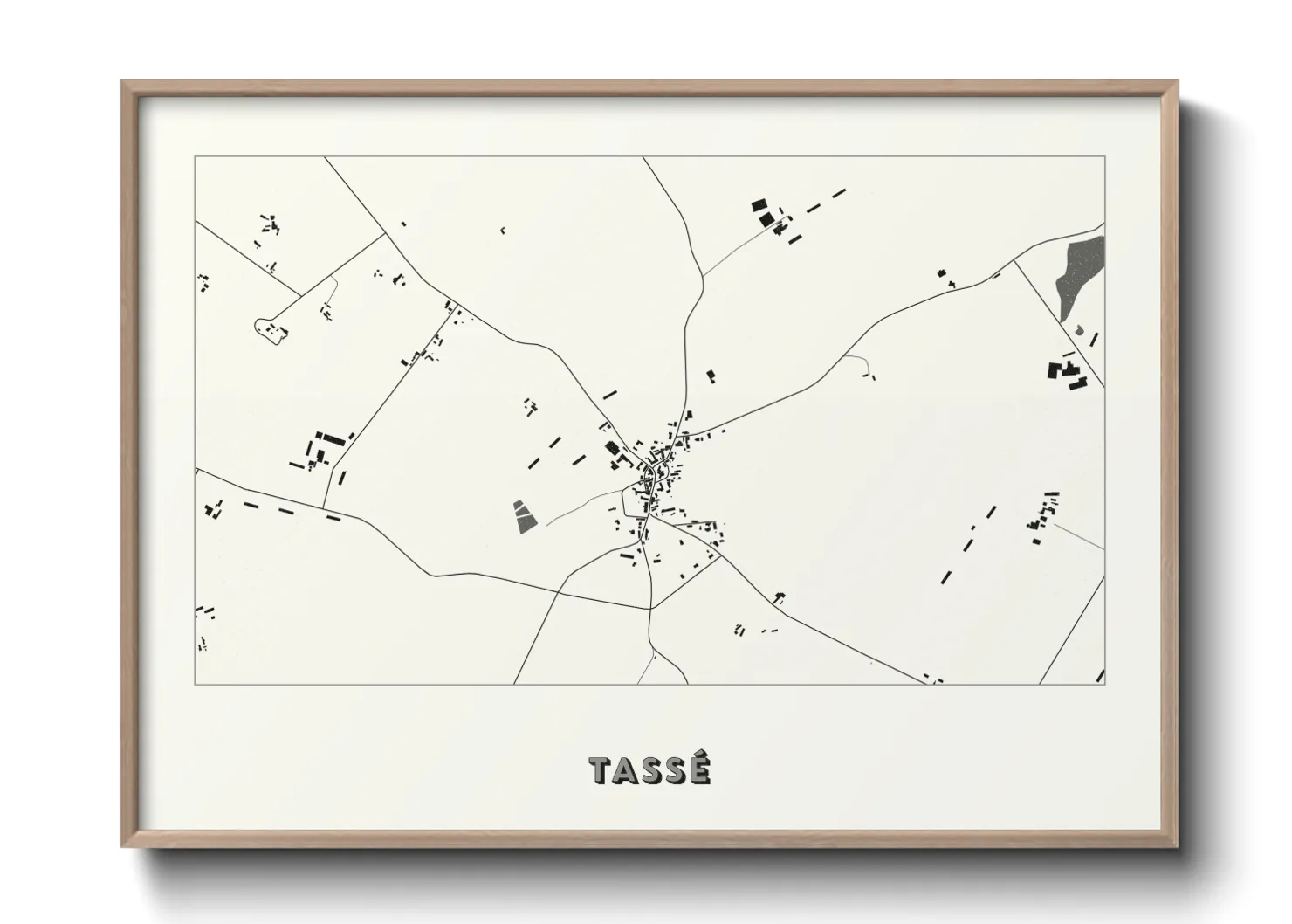 Une affiche de carte sur Tassé