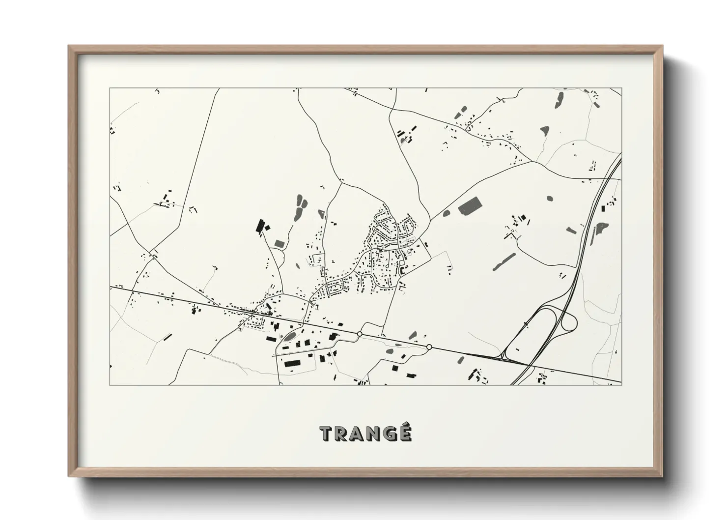 Une affiche de carte sur Trangé