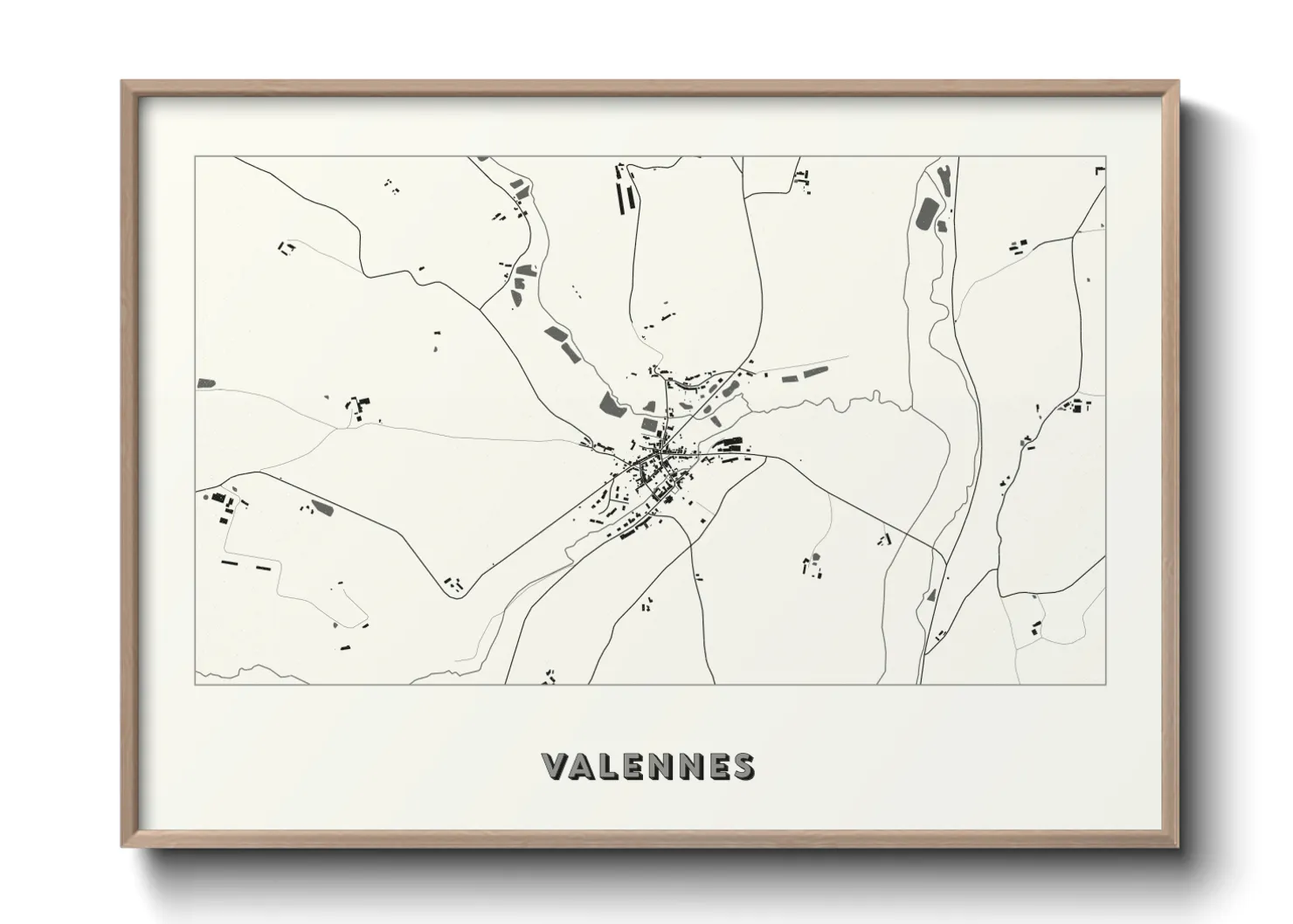 Une affiche de carte sur Valennes