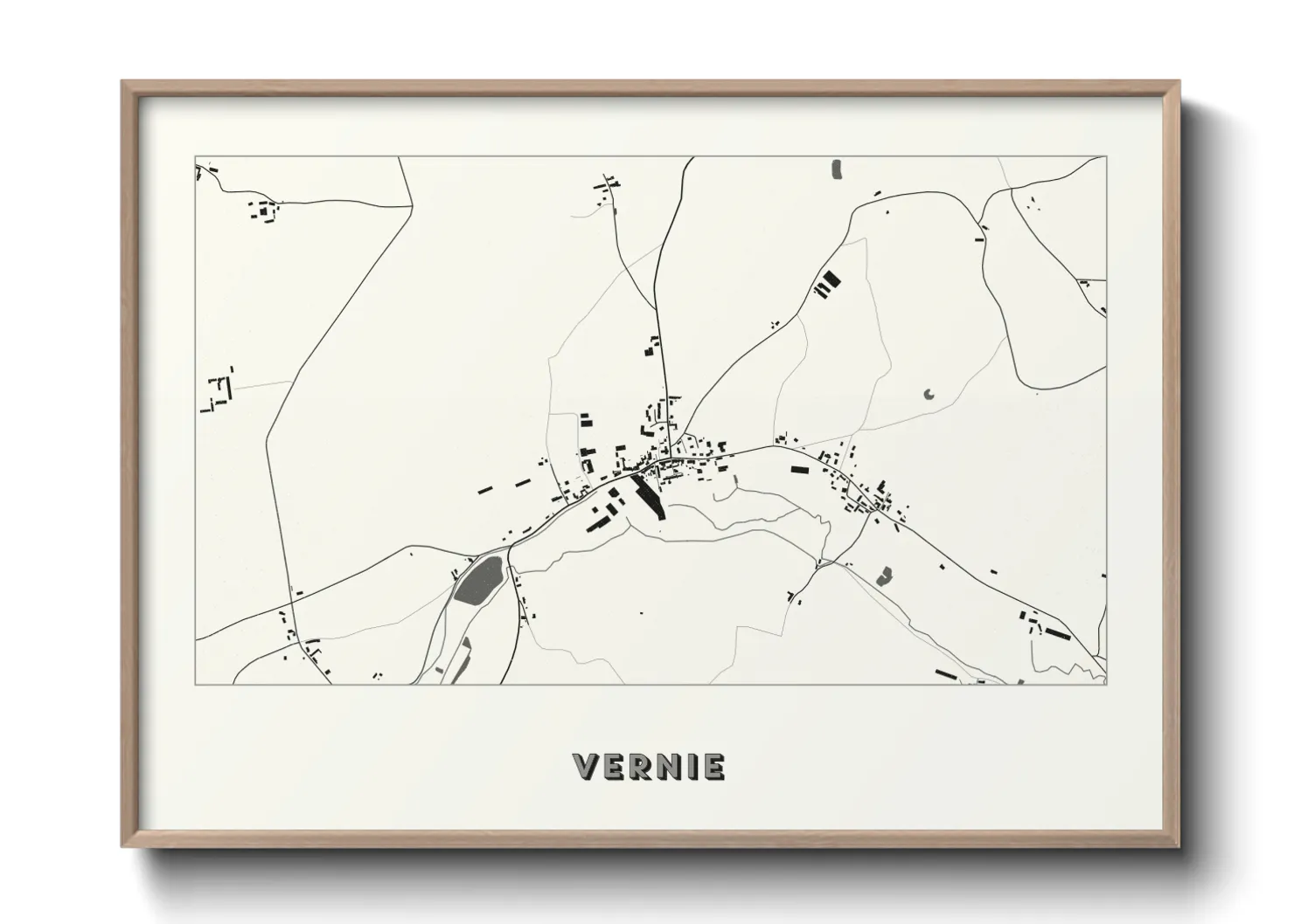 Une affiche de carte sur Vernie