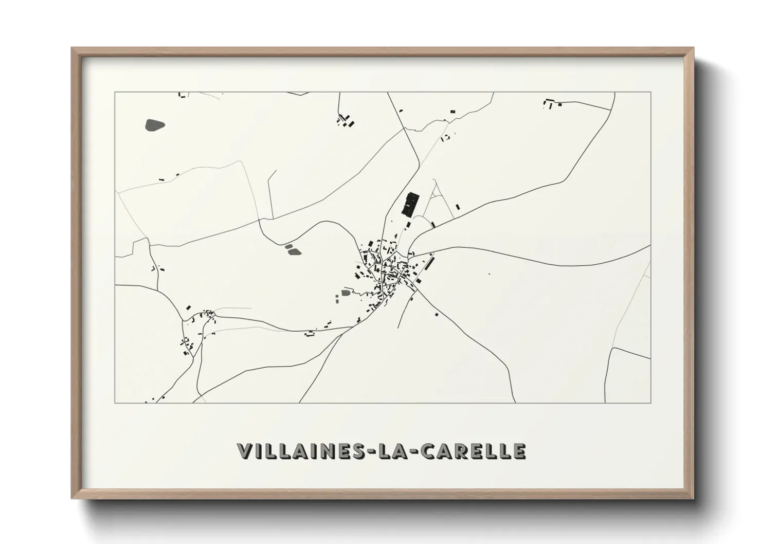 Une affiche de carte sur Villaines-la-Carelle