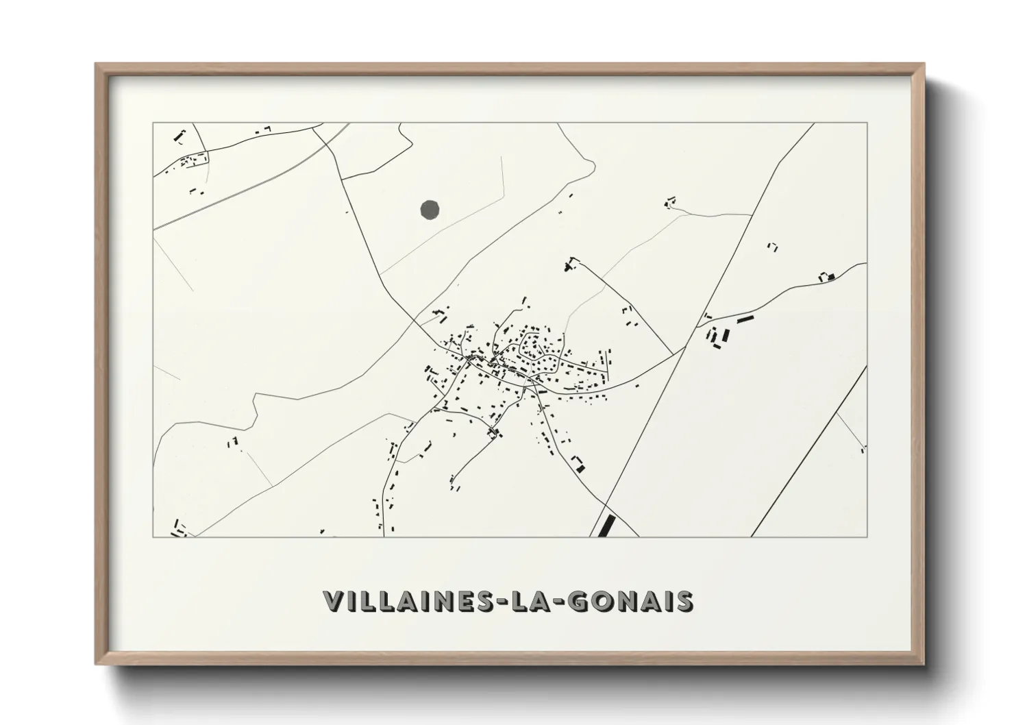 Une affiche de carte sur Villaines-la-Gonais
