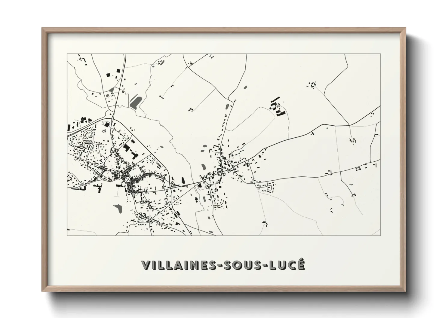 Une affiche de carte sur Villaines-sous-Lucé