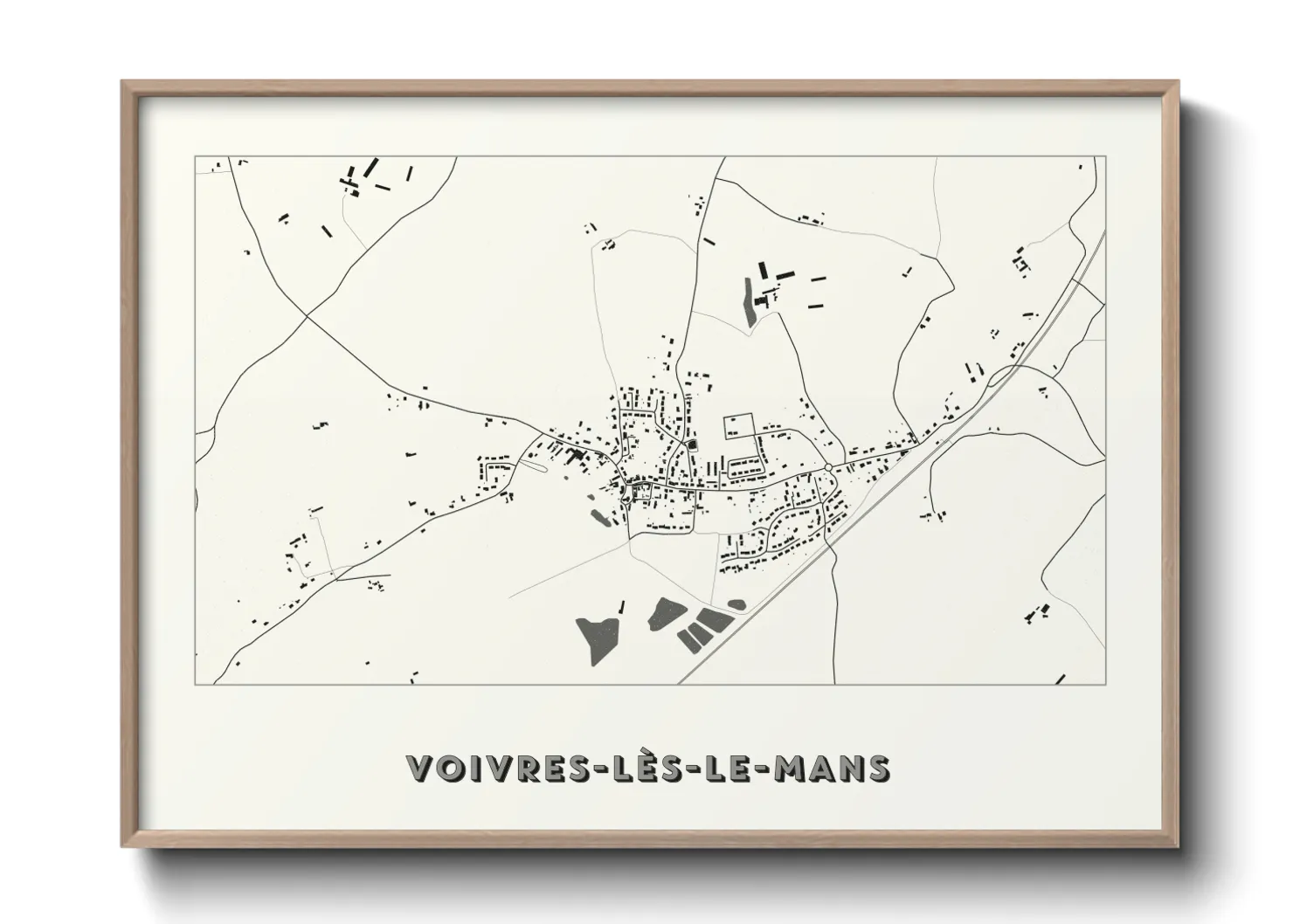 Une affiche de carte sur Voivres-lès-le-Mans