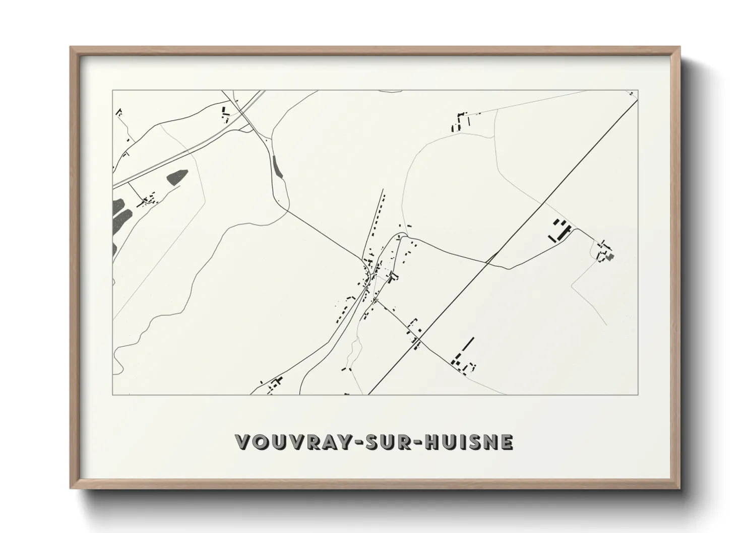 Une affiche de carte sur Vouvray-sur-Huisne