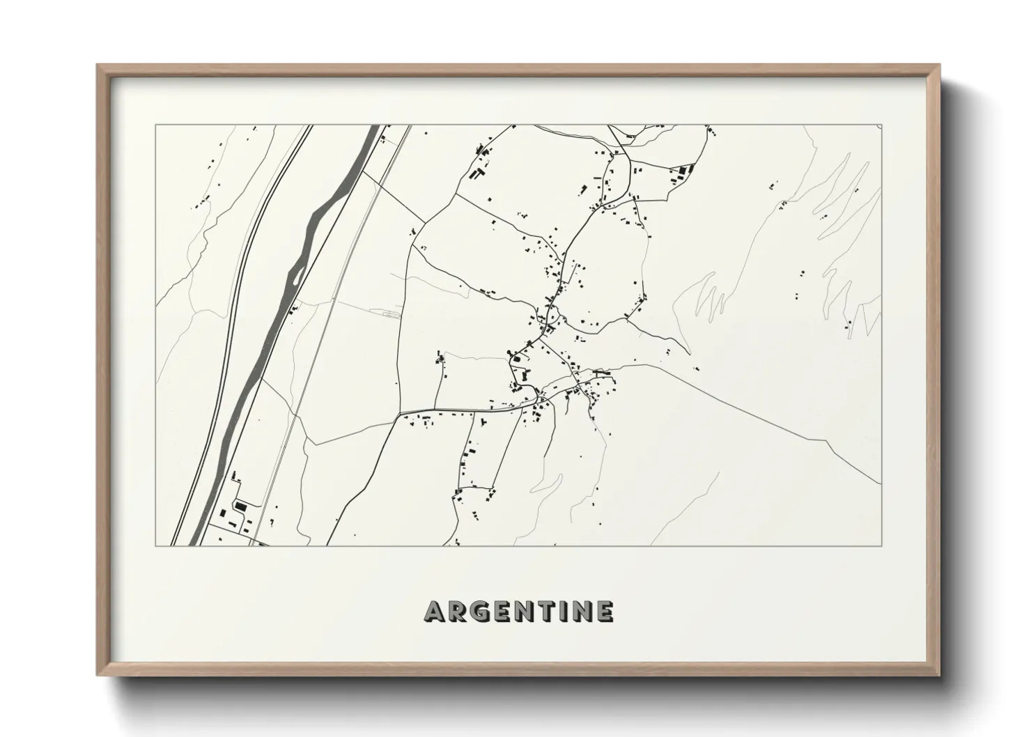 Une affiche de carte sur Argentine