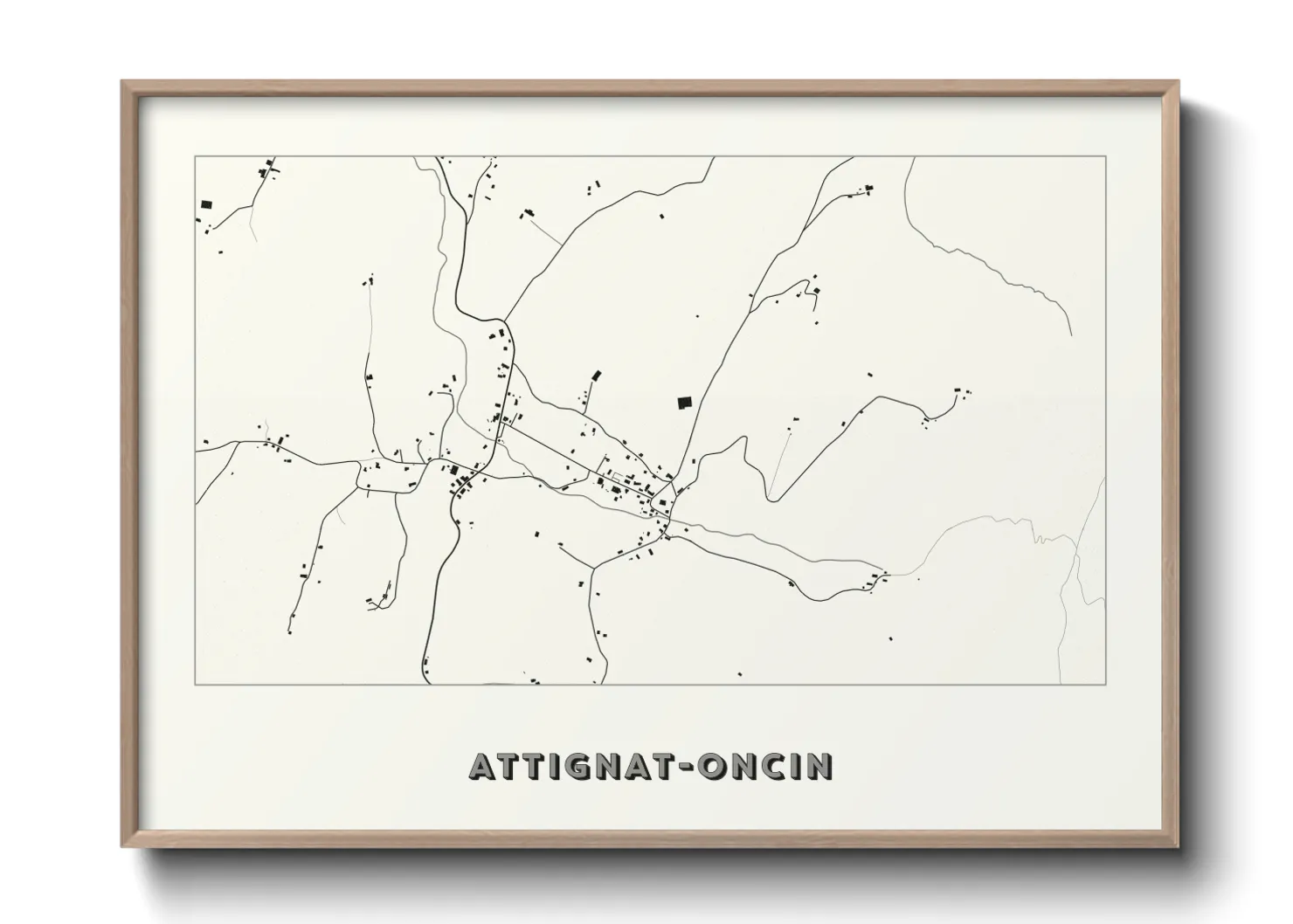 Une affiche de carte sur Attignat-Oncin