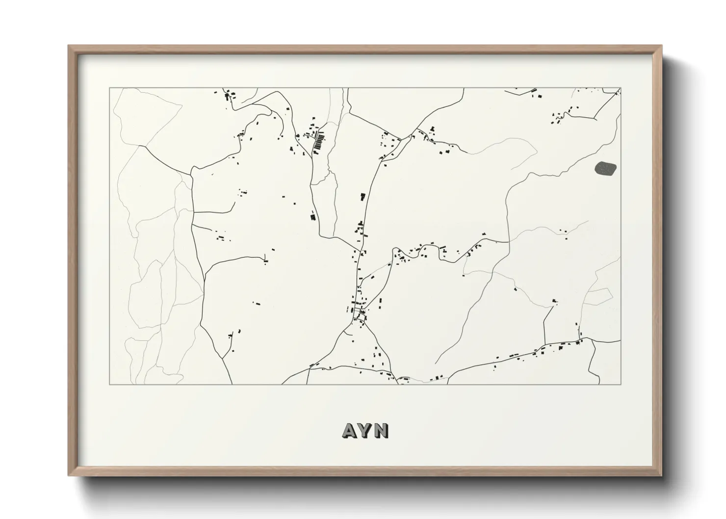 Une affiche de carte sur Ayn