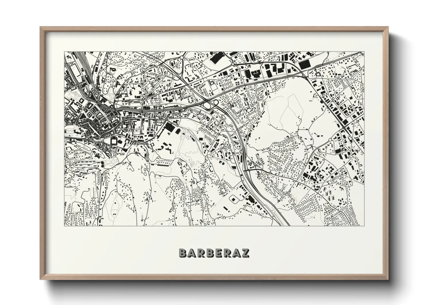Une affiche de carte sur Barberaz