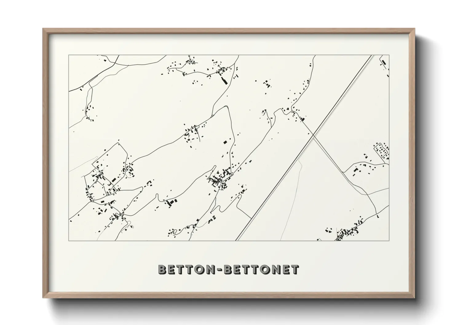 Une affiche de carte sur Betton-Bettonet