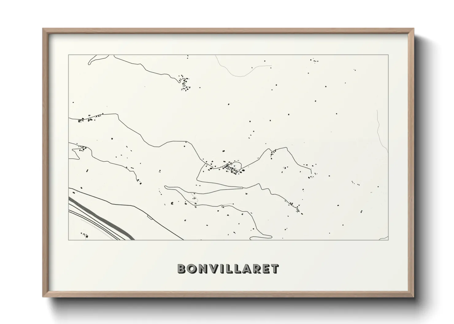 Une affiche de carte sur Bonvillaret