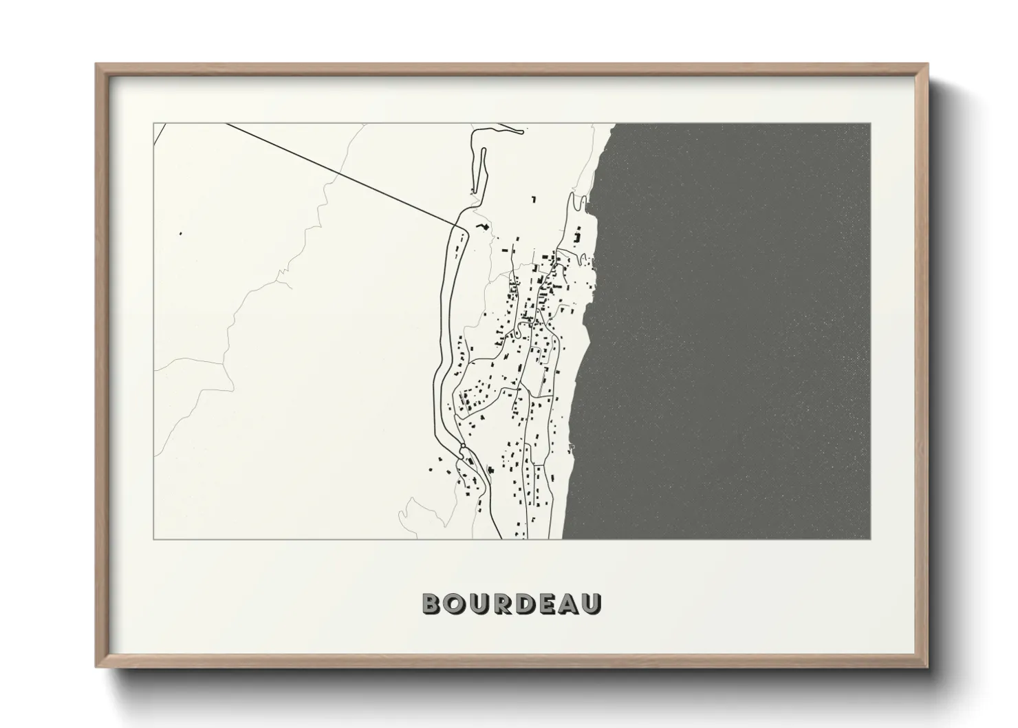 Une affiche de carte sur Bourdeau