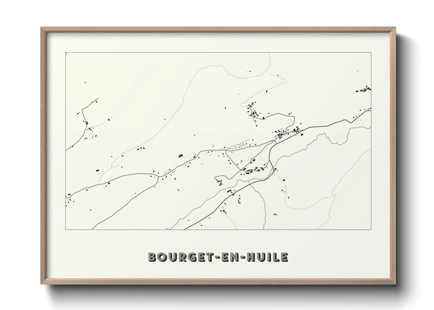 Une affiche de carte sur Bourget-en-Huile