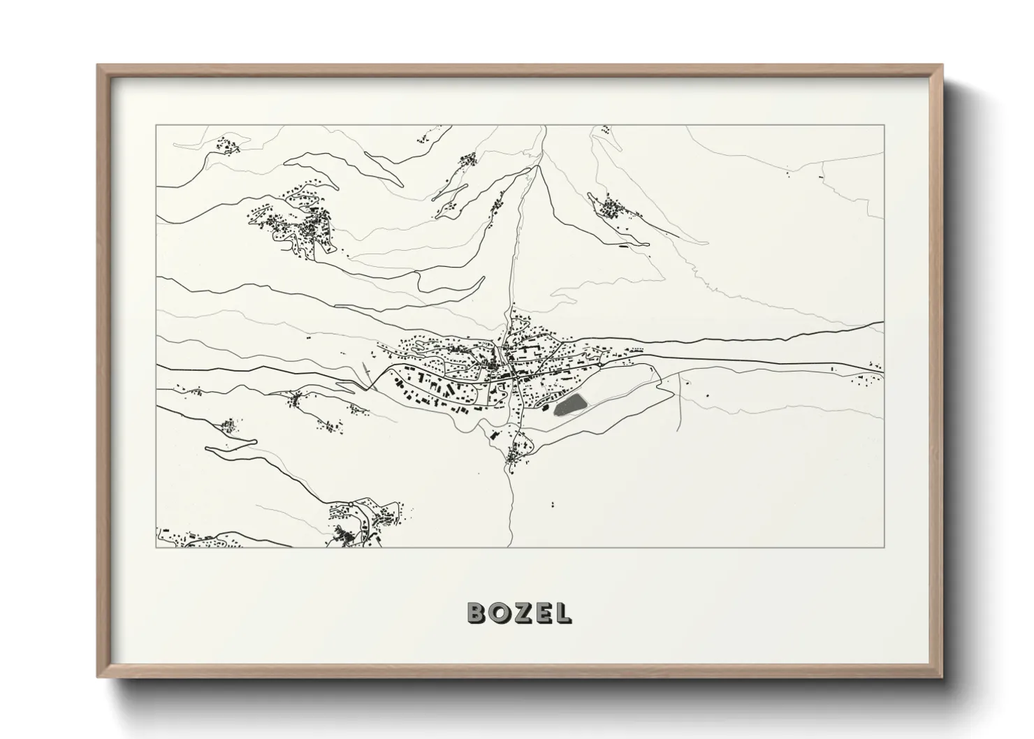 Une affiche de carte sur Bozel