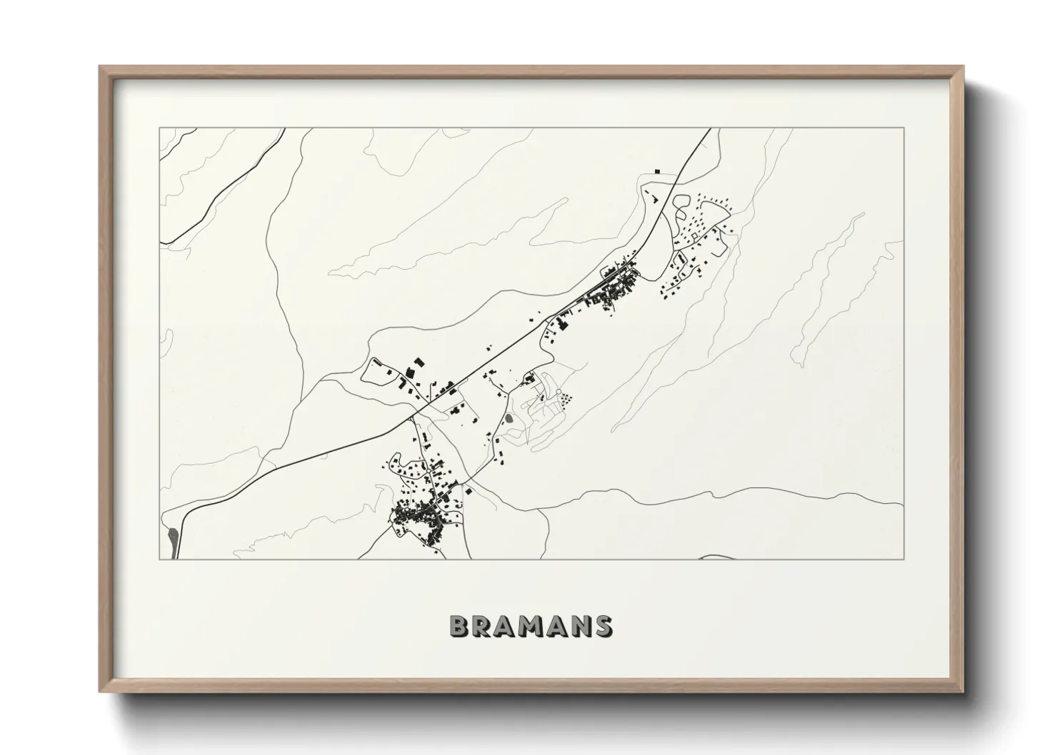 Une affiche de carte sur Bramans