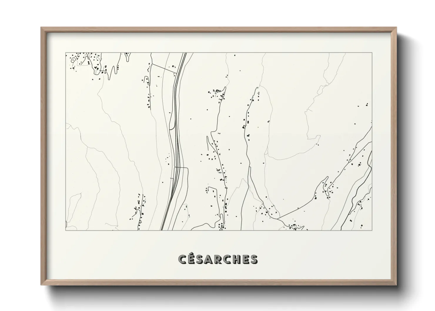 Une affiche de carte sur Césarches