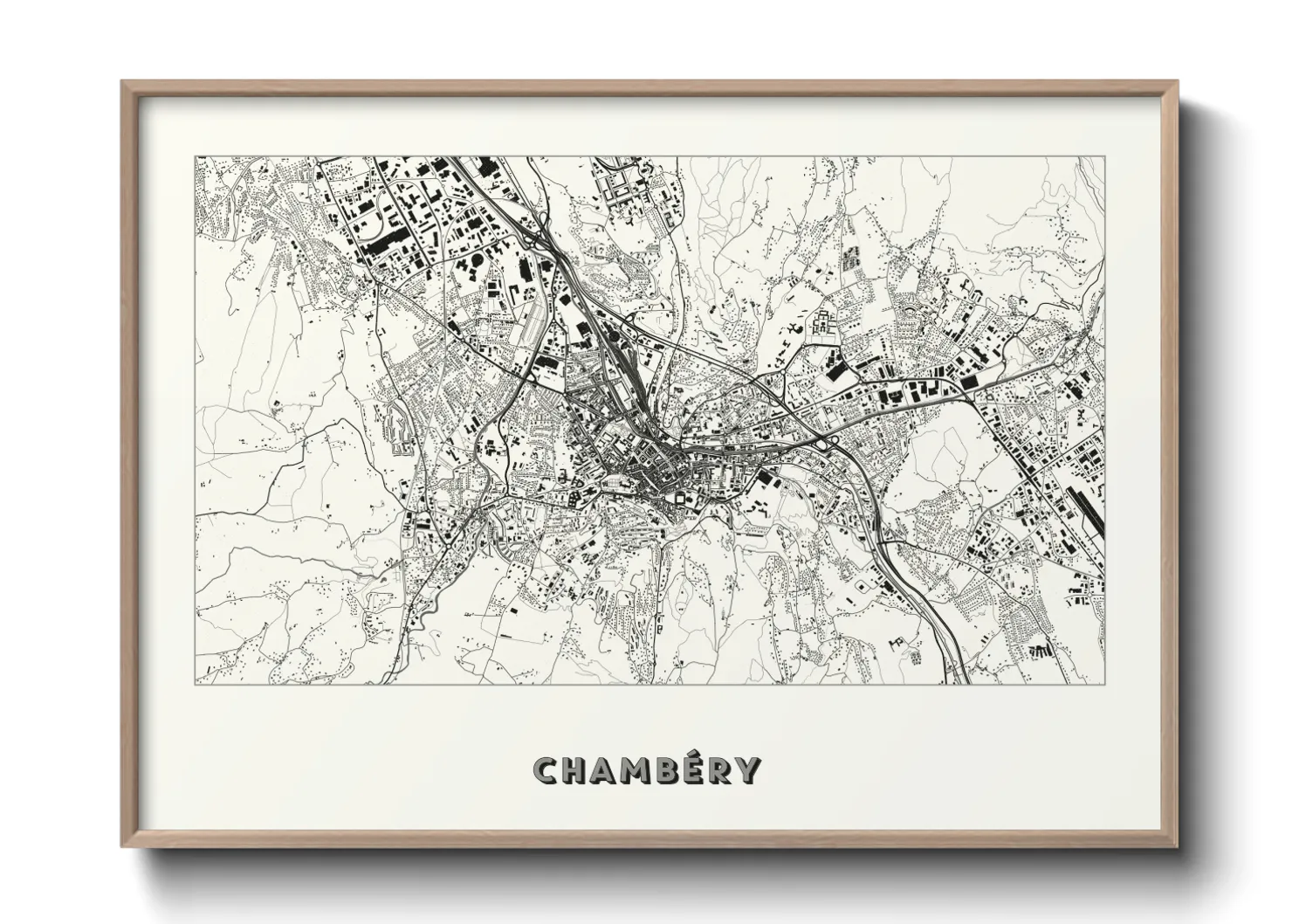 Une affiche de carte sur Chambéry