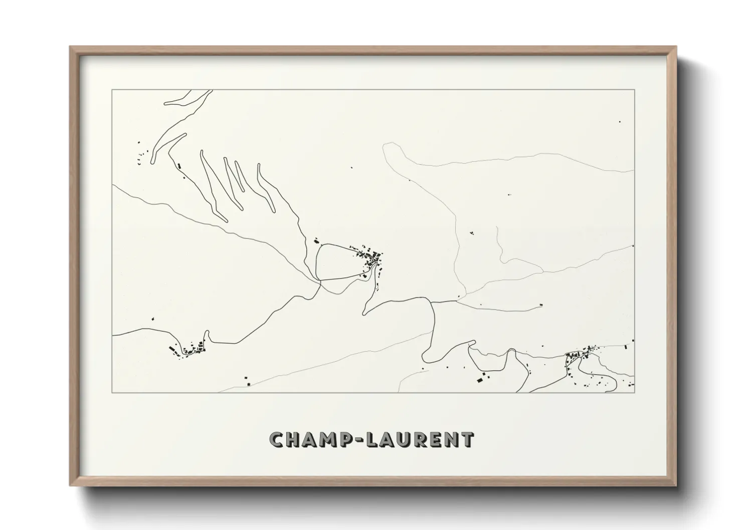 Une affiche de carte sur Champ-Laurent