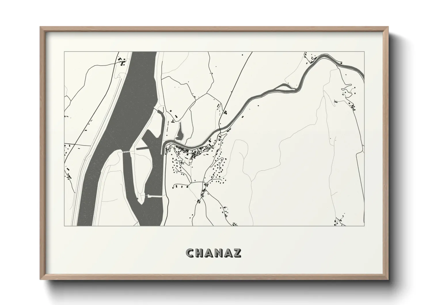 Une affiche de carte sur Chanaz