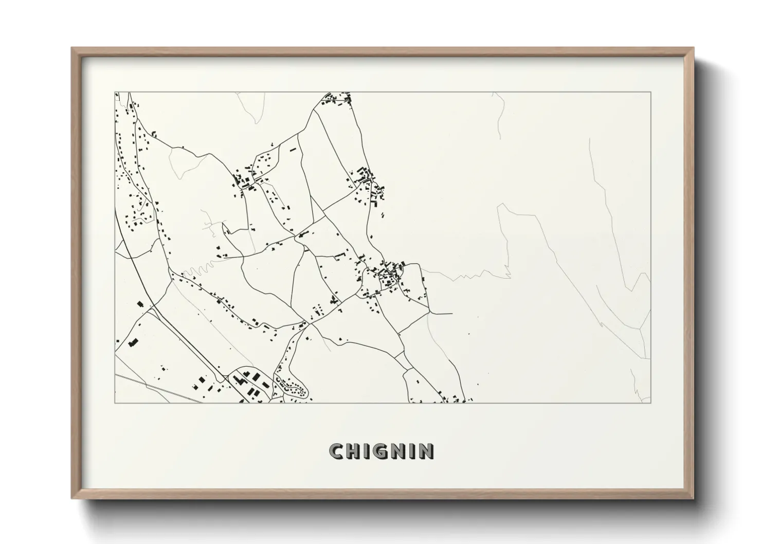 Une affiche de carte sur Chignin
