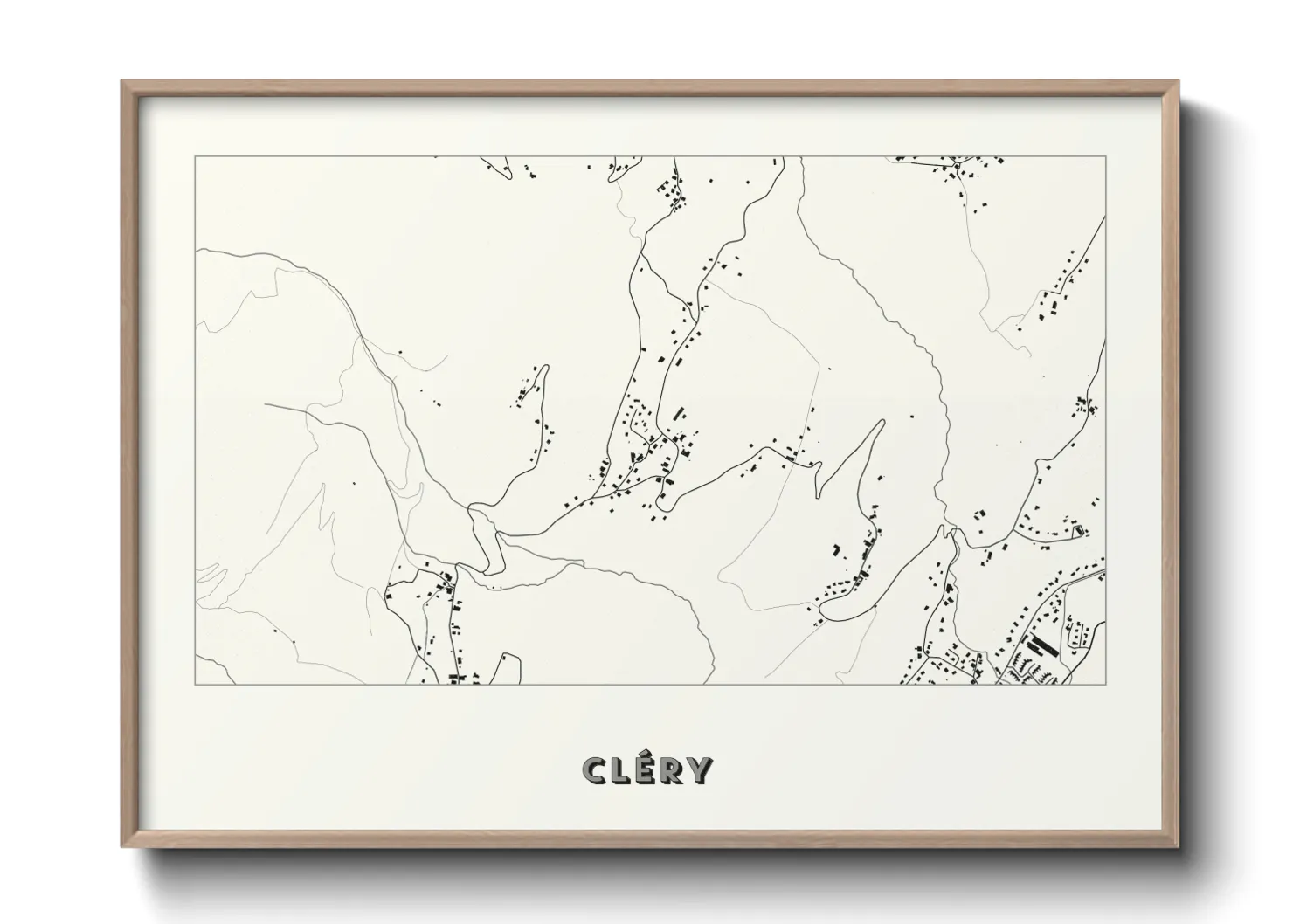 Une affiche de carte sur Cléry