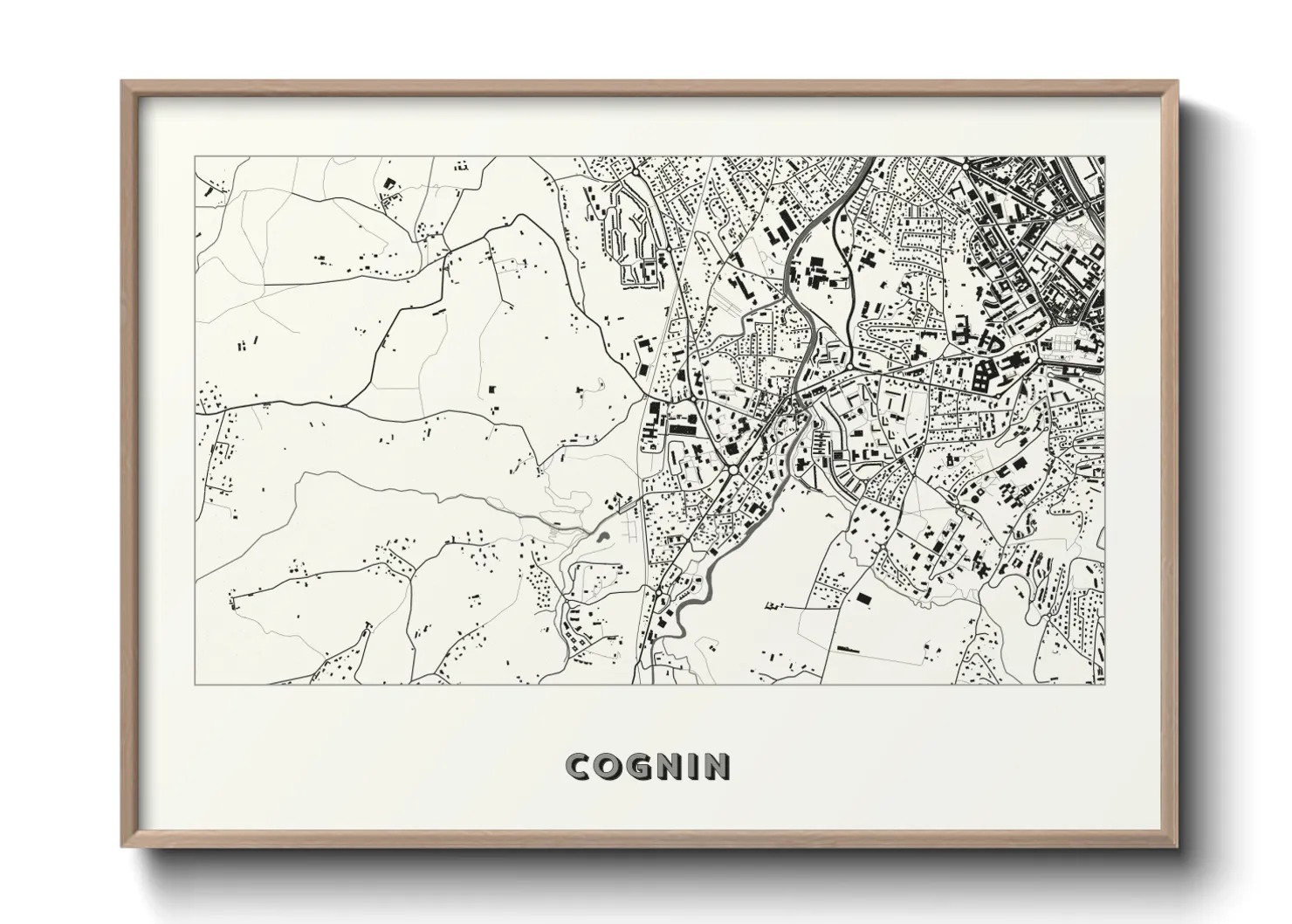 Une affiche de carte sur Cognin
