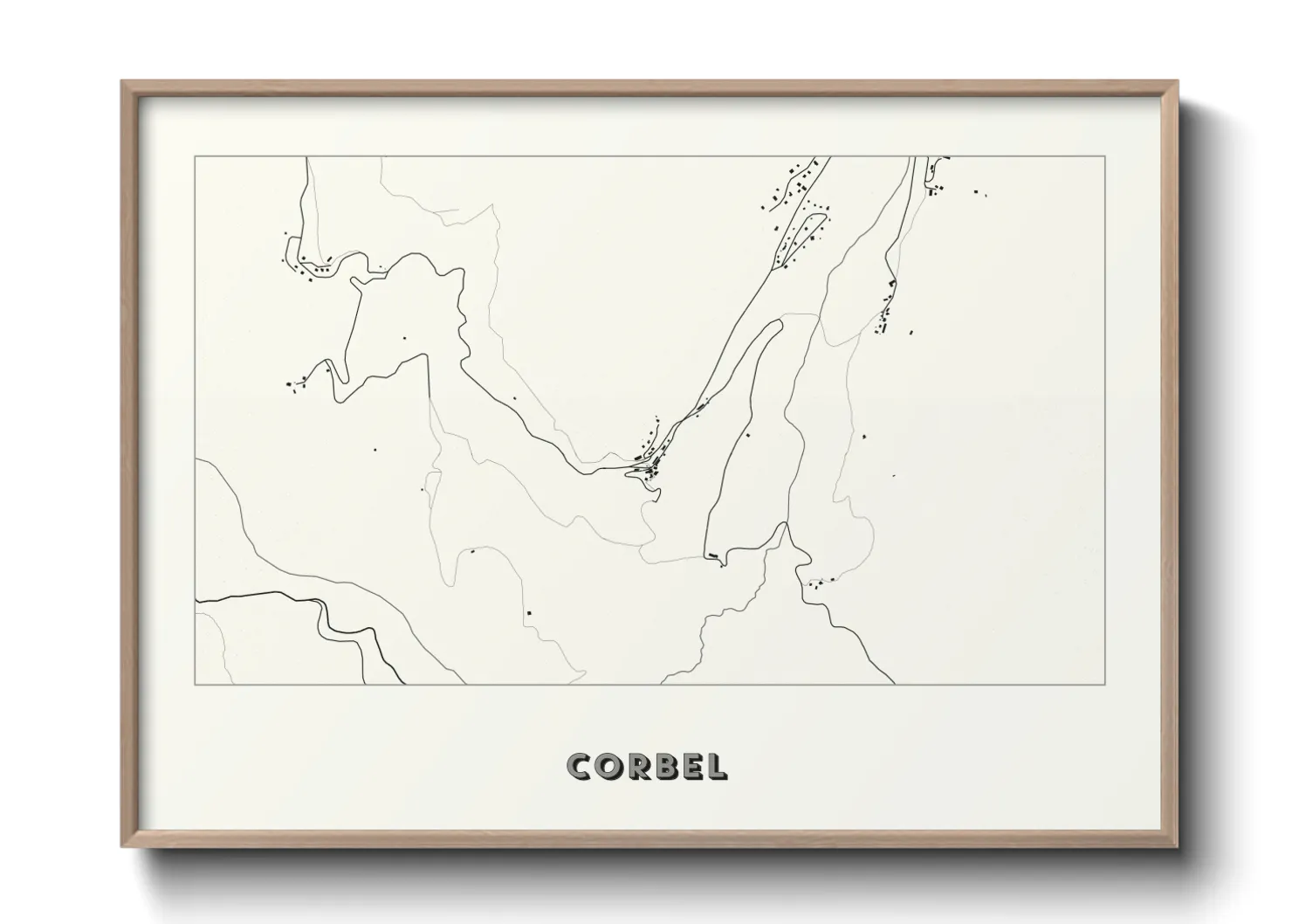Une affiche de carte sur Corbel