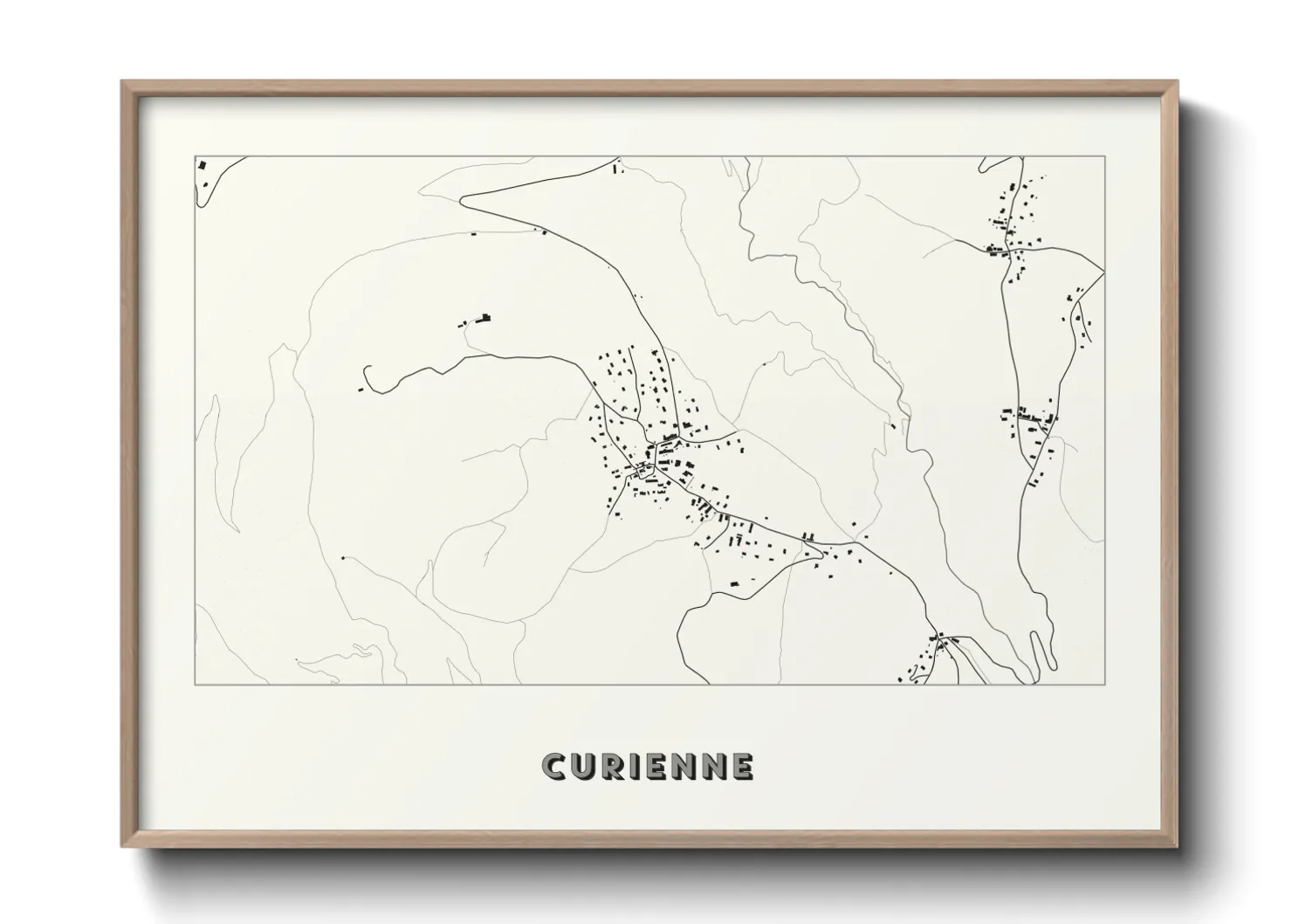 Une affiche de carte sur Curienne