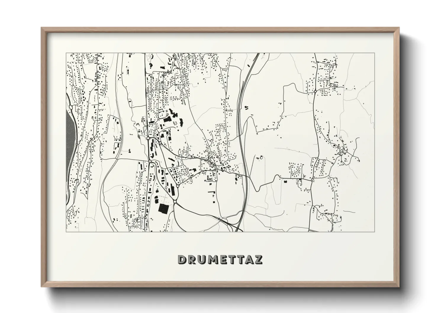 Une affiche de carte sur Drumettaz