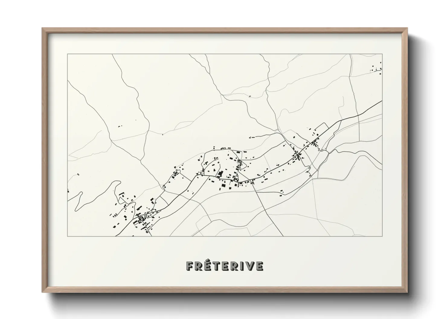 Une affiche de carte sur Fréterive