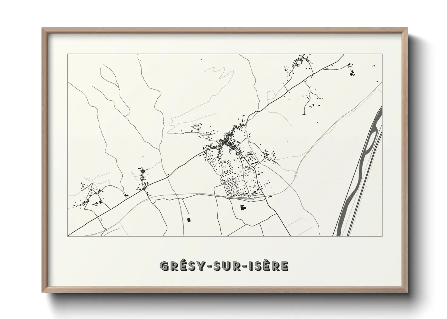 Une affiche de carte sur Grésy-sur-Isère