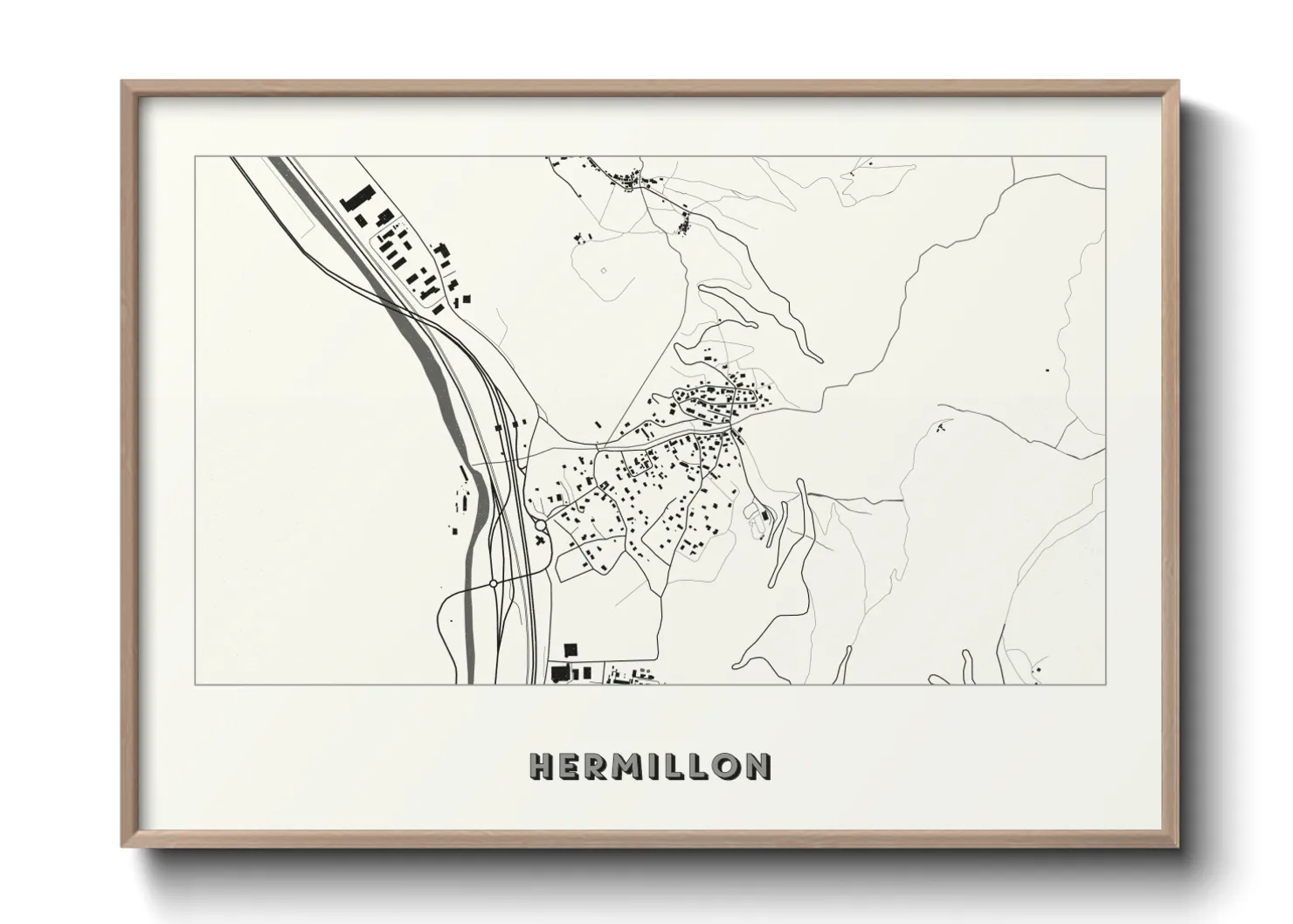 Une affiche de carte sur Hermillon