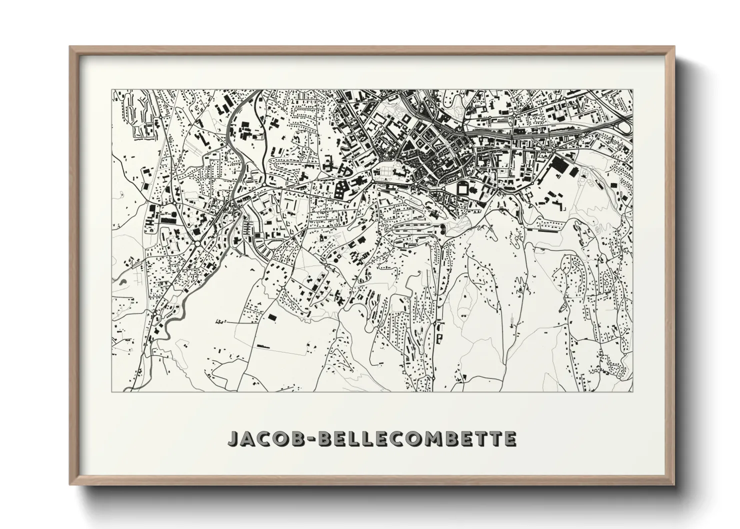Une affiche de carte sur Jacob-Bellecombette