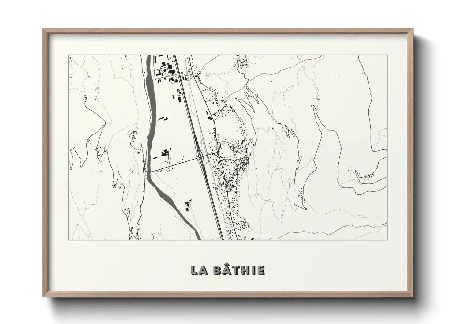 Une affiche de carte sur La Bâthie