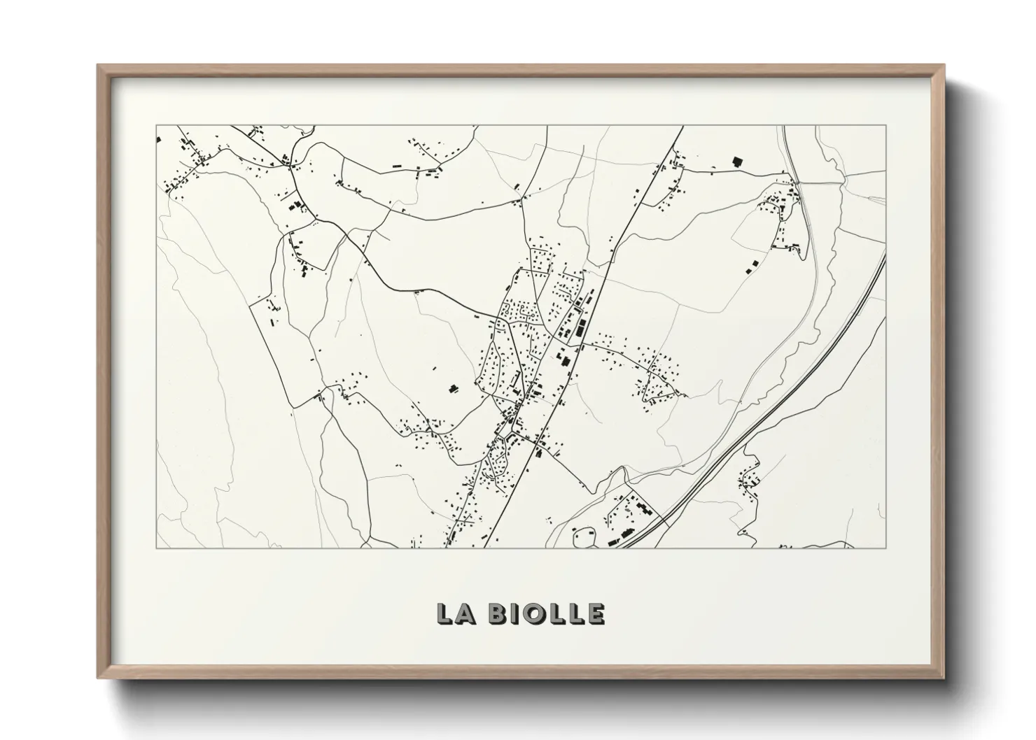 Une affiche de carte sur La Biolle