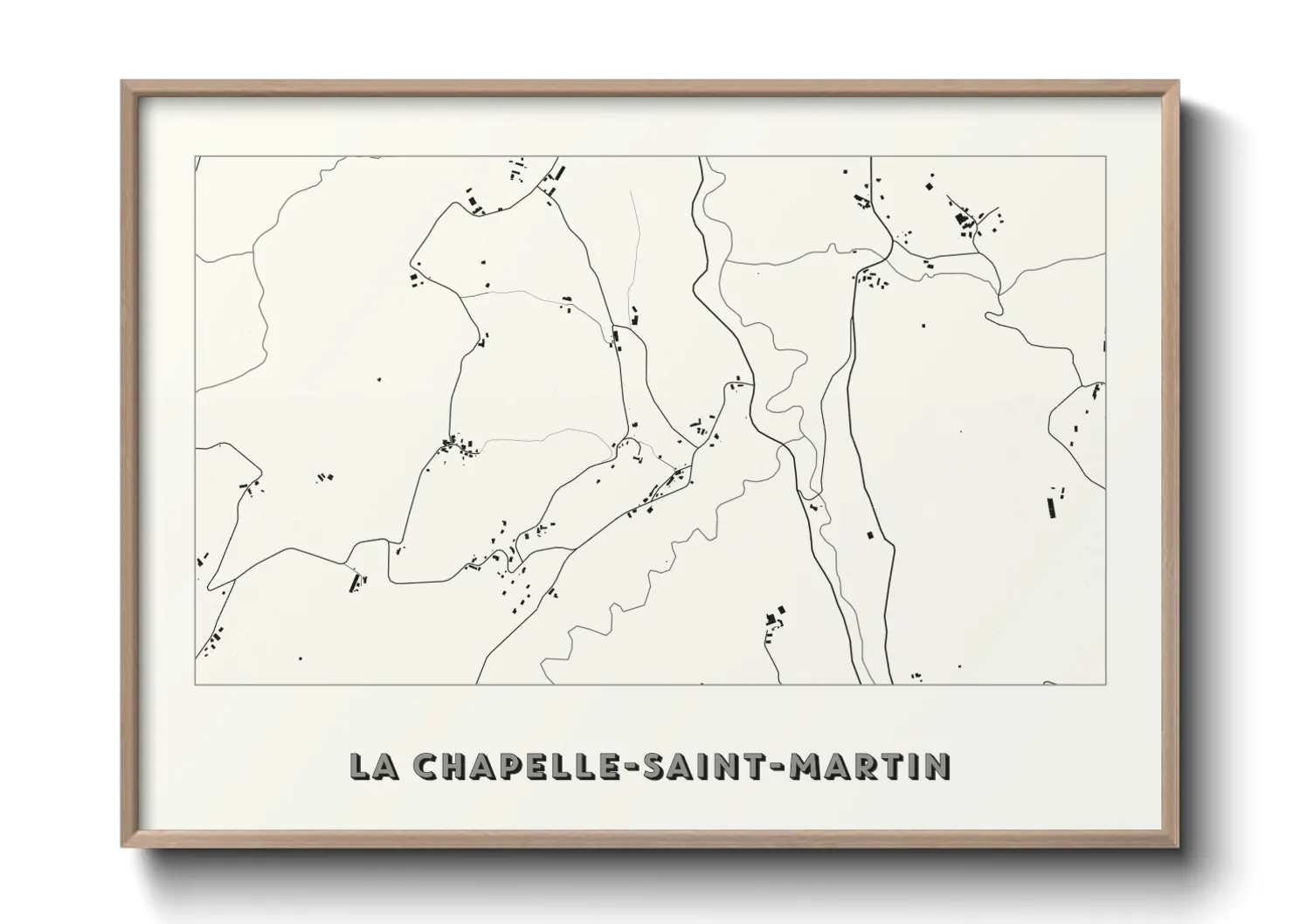Une affiche de carte sur La Chapelle-Saint-Martin