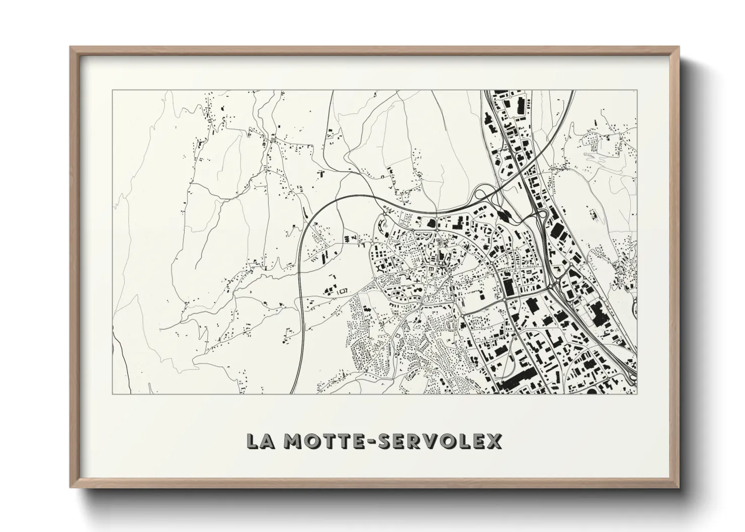 Une affiche de carte sur La Motte-Servolex