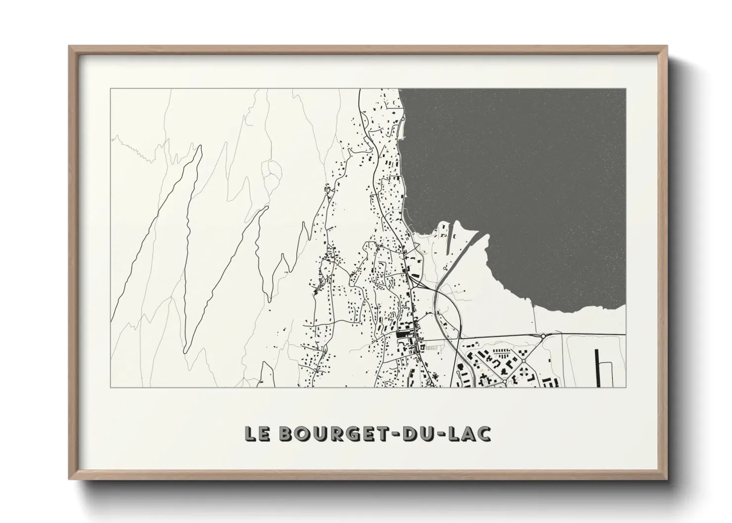 Une affiche de carte sur Le Bourget-du-Lac