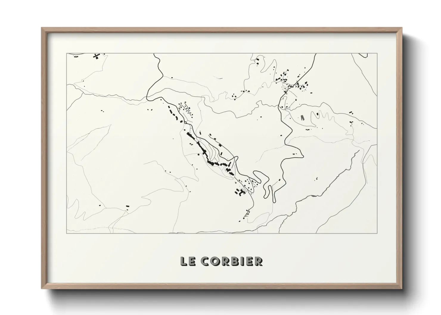 Une affiche de carte sur Le Corbier