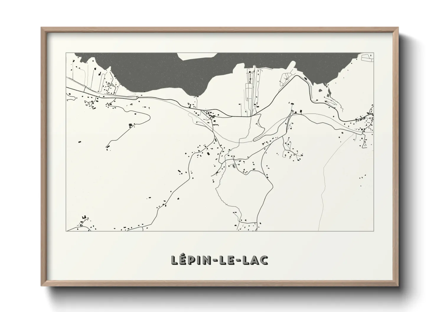 Une affiche de carte sur Lépin-le-Lac