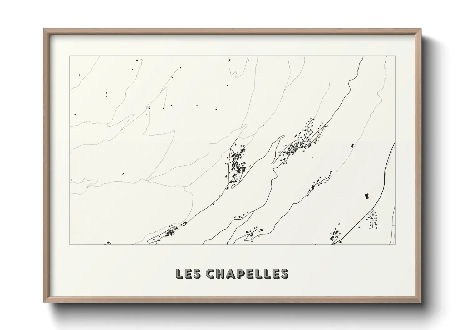 Une affiche de carte sur Les Chapelles