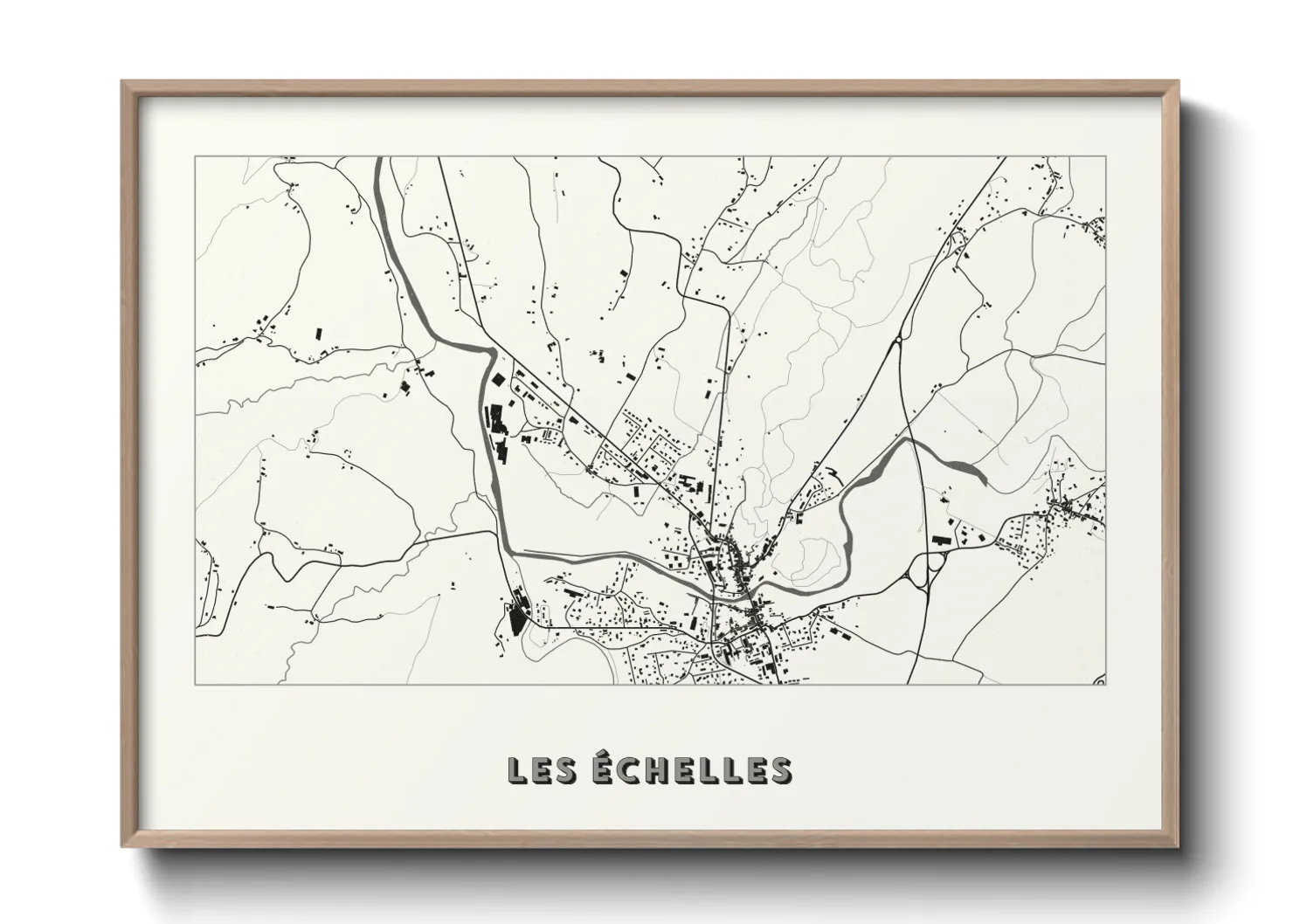 Une affiche de carte sur Les Échelles