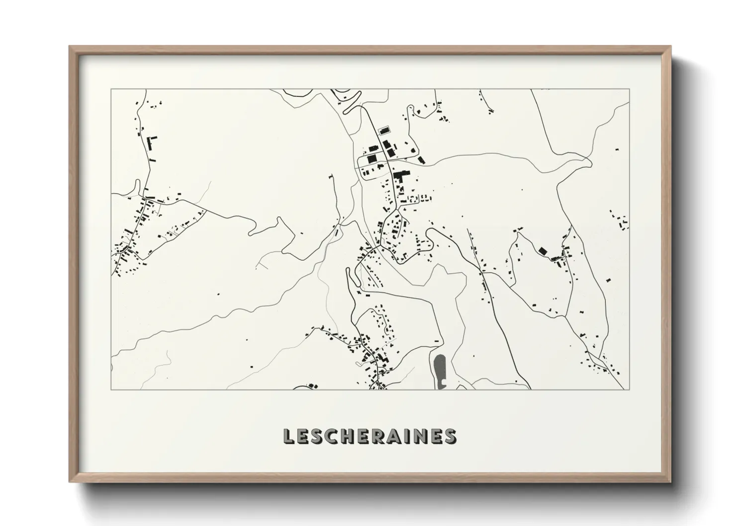 Une affiche de carte sur Lescheraines